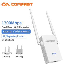 Comfast CF-WR755AC High Antennas 2*3dBi Dual Band 1200Mbps Wireless 2.4G&5.8G Wifi Extender Bridge Signal Amplifier Router