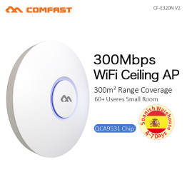 Cheap!CF-E320N-v2 300Mbps Wireless Access Point 2.4G Ceiling Router Wifi Extender Repeater Indoor Long Range 2*3dBi built Area