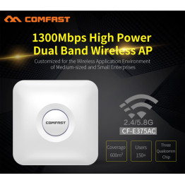 COMFAST CF-E375AC 1300Mbps 5.8Ghz high power dual band wireless ceiling AP with gigabit RJ45 port wi fi router signal amplifier