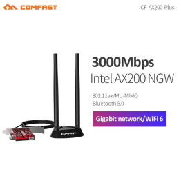 Comfast 3000Mbps Dual band Wifi 6 Intel AX200 PCI-E 1X Network Card