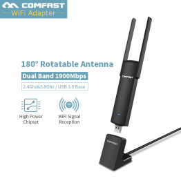 1900Mbps USB WiFi Adapter 5Ghz USB 3.0 802.11ac Dual Band 4*2dbi WiFi Antenna Wi-Fi Receiver Support Windows XP for PC